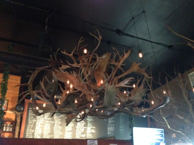 The impressive 49th State light fixture -- all from shed, thankfully