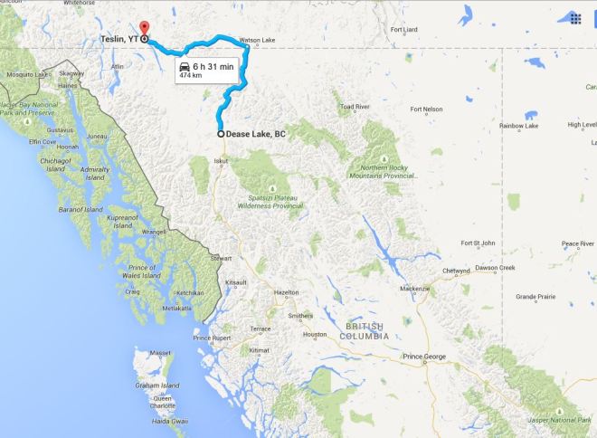 Dease Lake to Teslin, in the Yukon