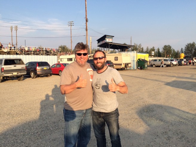 Doug and Ford head toward the park